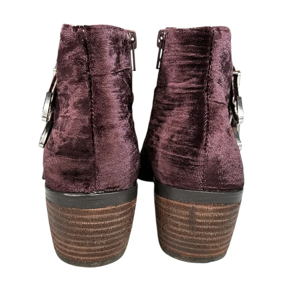 Band of Gypsies Velvet Booties Jericho boot burgundy deep purple sz 6.5
